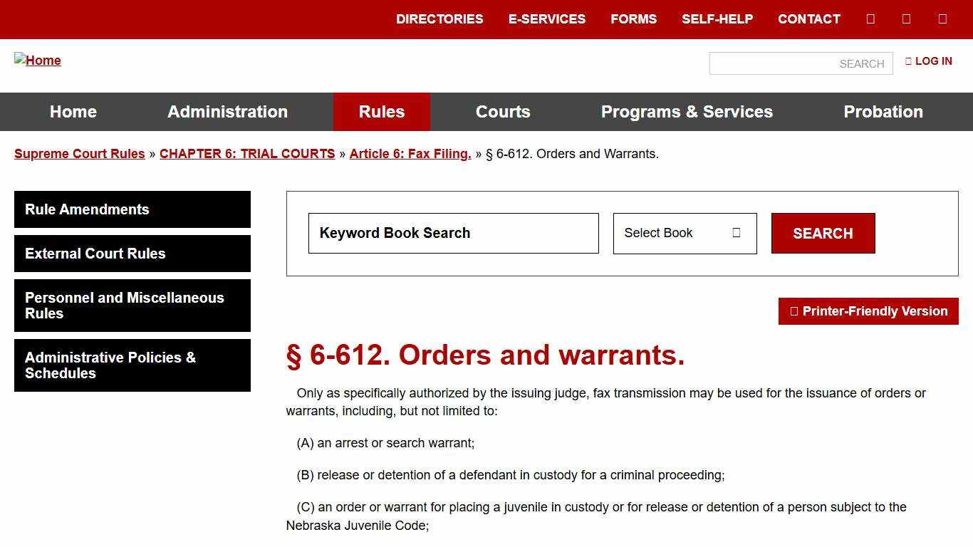 § 6-612. Orders and warrants. Nebraska Judicial Branch